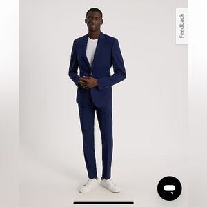 Express Extra Slim Fit Blue Stretch Suit Jacket and pants